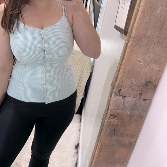 Vintage Lizsport button down gingham top with pockets size 6 - Picture 2 of 7